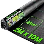 Green Thumbz Heavy Duty Weed Membrane - 2m x 10m Folded Weed Control Membrane 100gsm - Weed Suppressant Membrane for Garden Landscape, Ground Cover, Patios and Weed Control Fabric for Flower Beds