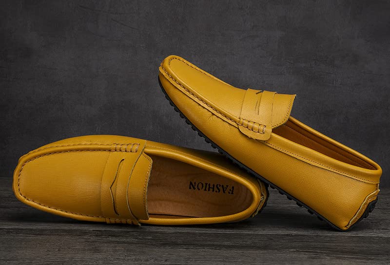 Santimon Men's Classic Penny Loafer Driving Moccasins Multicolor Shoes4