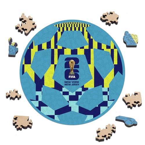 Image of FIFA World Cup 2026 Wooden Puzzles-5MM Thick Officially Licensed New York-New Jersey Ball Poster Puzzles-Premium World Cup 2026 Merchandise, Gift for Football Fan, Jigsaw Puzzle for Adult