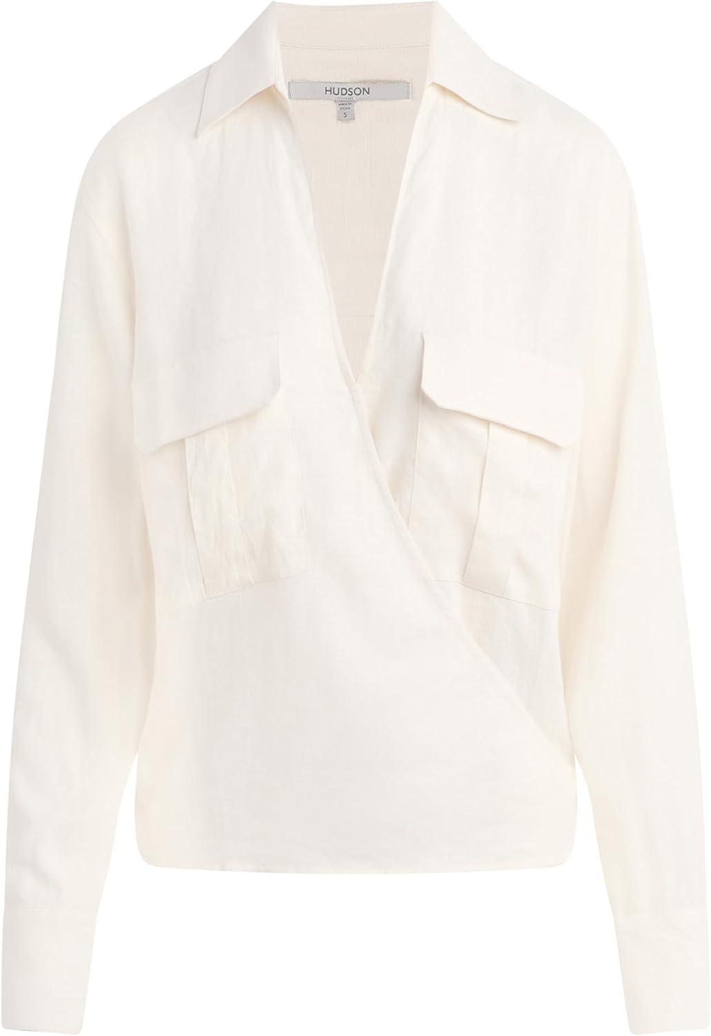 HUDSON Womens Long Sleeve Wrap Shirt - Image 6