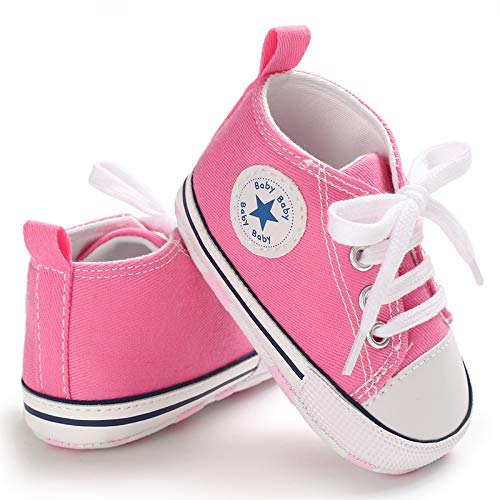 Bébé Filles garçons Baskets Chaussures pour Tout-Petits Toile première Chaussures de Marche Nouveau-né Anti-dérapant Prewalker Baskets pour 0-18 Mois
