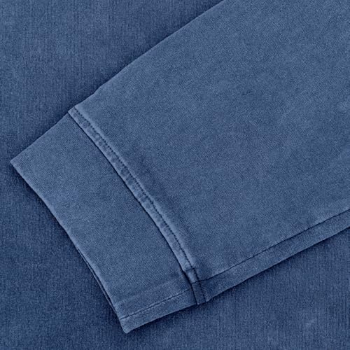 Mens Oversize Cotton Long Sleeve Polo Shirt Casual Button Up Loose Fit Denim Work Shirt Solid Collared Hiking T-Shirt3