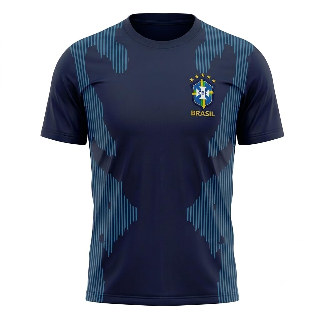 Brazil Football Jersey for Men Women Kids | Sports Fan T Shirt Royal Blue-image-49