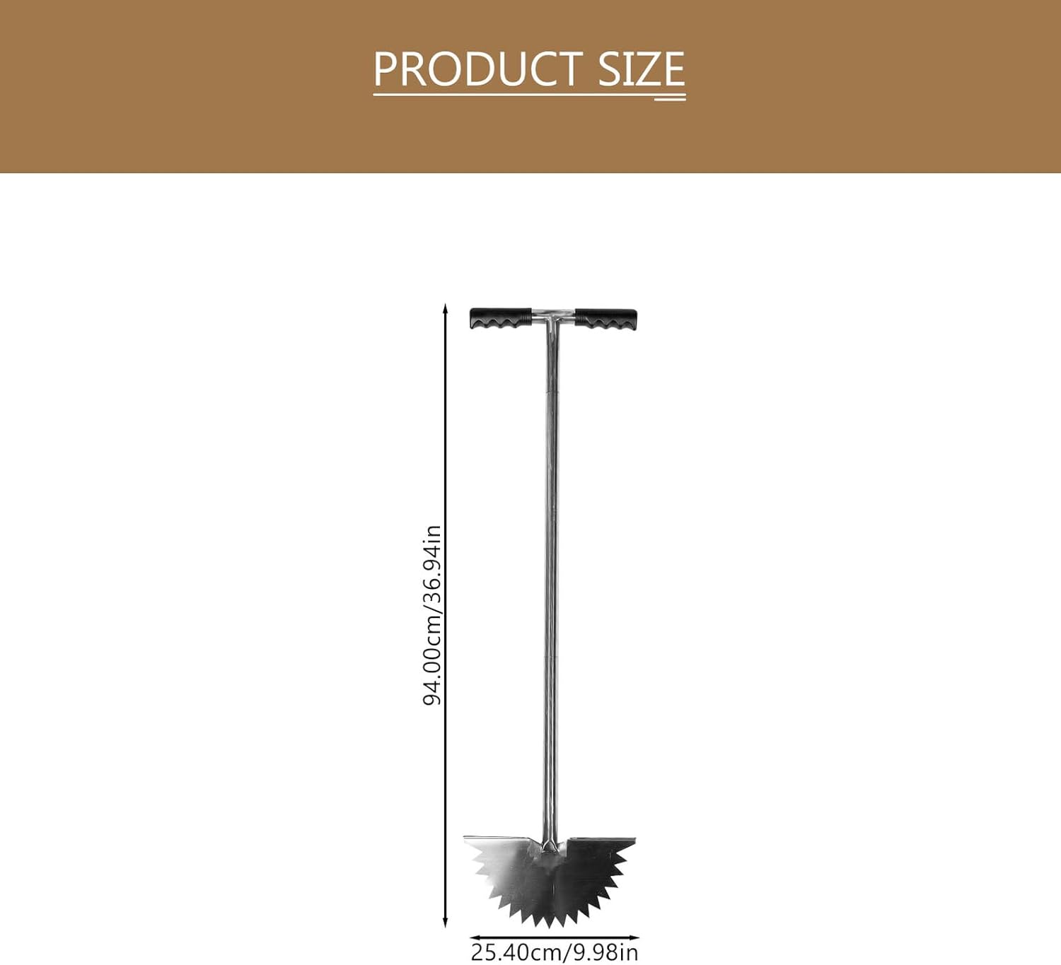 SUPVOX Manual Lawn Edger Half Moon Grass Trimmer Tool for Yard and Driveway Maintenance with Long Handle Saw Tooth Blade for Garden Landscaping and Lawn Care