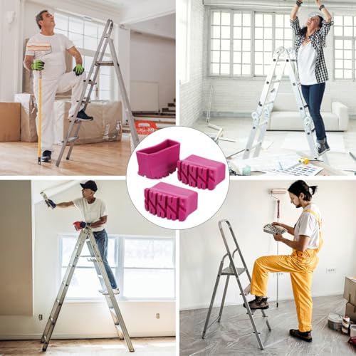 Cabilock Ersatzfüße für Leitern, 4 Stücke Fußkappen Antirutsch Schutzkappen Ersatz für Klappleiter Heimarbeiter Baustelle Teleskopleitern Technische Leitern