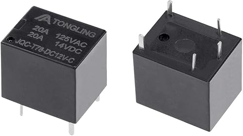 Miniatura 2 de uxcell 5 unids JQC-T78-DC12V-C DC 12V bobina SPDT 5 Pin PCB Relé de potencia electromagnética