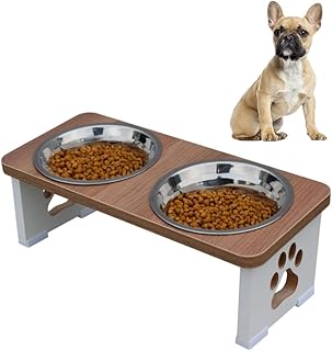 Comedouro Elevado Duplo para Cachorro – MDF Premium, Tigelas de Inox, Design Ergonômico e Higiênico