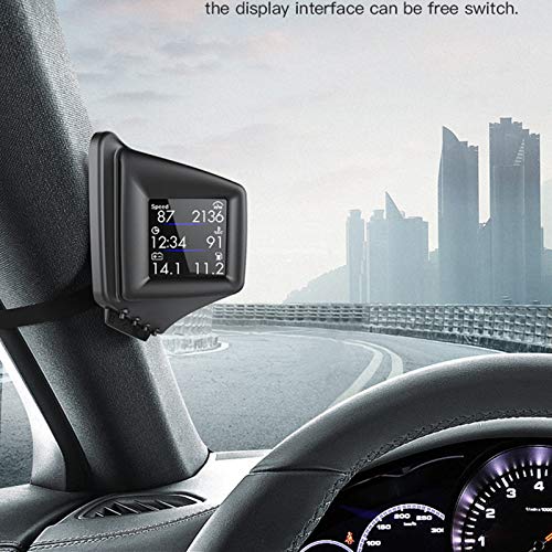 Display do HUD do carro, OBD + GPS Medidor inteligente Velocímetro de alta definição Ferramenta de d