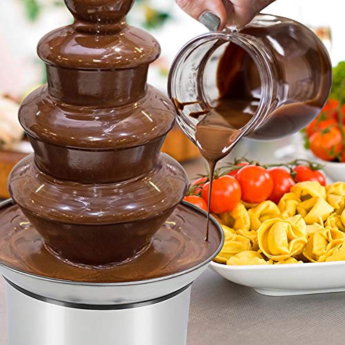 Micnaron 32 Ounce Chocolate 304 Stainless Steel Chocolate Pro Fountain.2 Lb Capacity Chocolate Fondue Fountain,4 Tiers Electric Chocolate Fountain For Party #TOP6