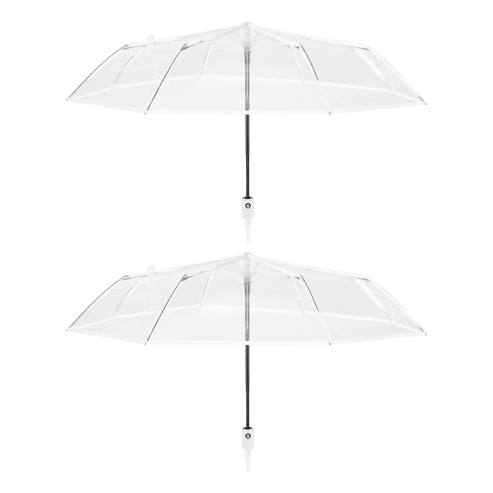 Alipis Paraguas Plegable Transparente 2 Piezas 41 Pulgadas Blanco