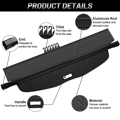 TEMKIN Car Rear Boot Trunk Cargo Covers Parcel Shelf for Lexus NX 2015-2020 Tail Box Partition Organizer Shelf Accessories, Leather - Image 5