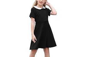 Vintage-Inspired Peter Pan Collar Flare Dress for Girls