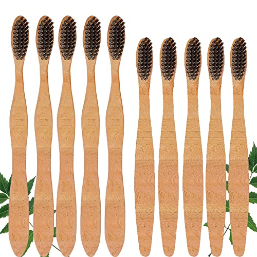Mini Storify Truly Organic Neem Toothbrush - Pack of 5 Kids + 5 Adult, Charcoal Activated Soft Bristles, Biodegradable, Eco-friendly, wooden brush (B09Q5M9LK1) Amazon Price History, Amazon Price Tracker