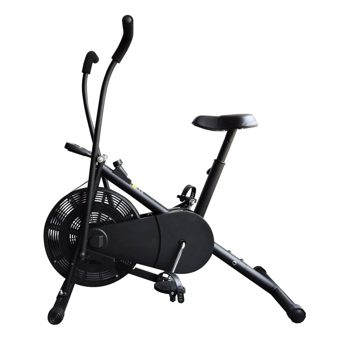 gymnazio dynamiz air bike/exercise bike for home | gym cycle for home workout & fitness | non-slip pedals | fixed handles black gym bike, full body exercise cycle with adjustable resistance (gdam-01)