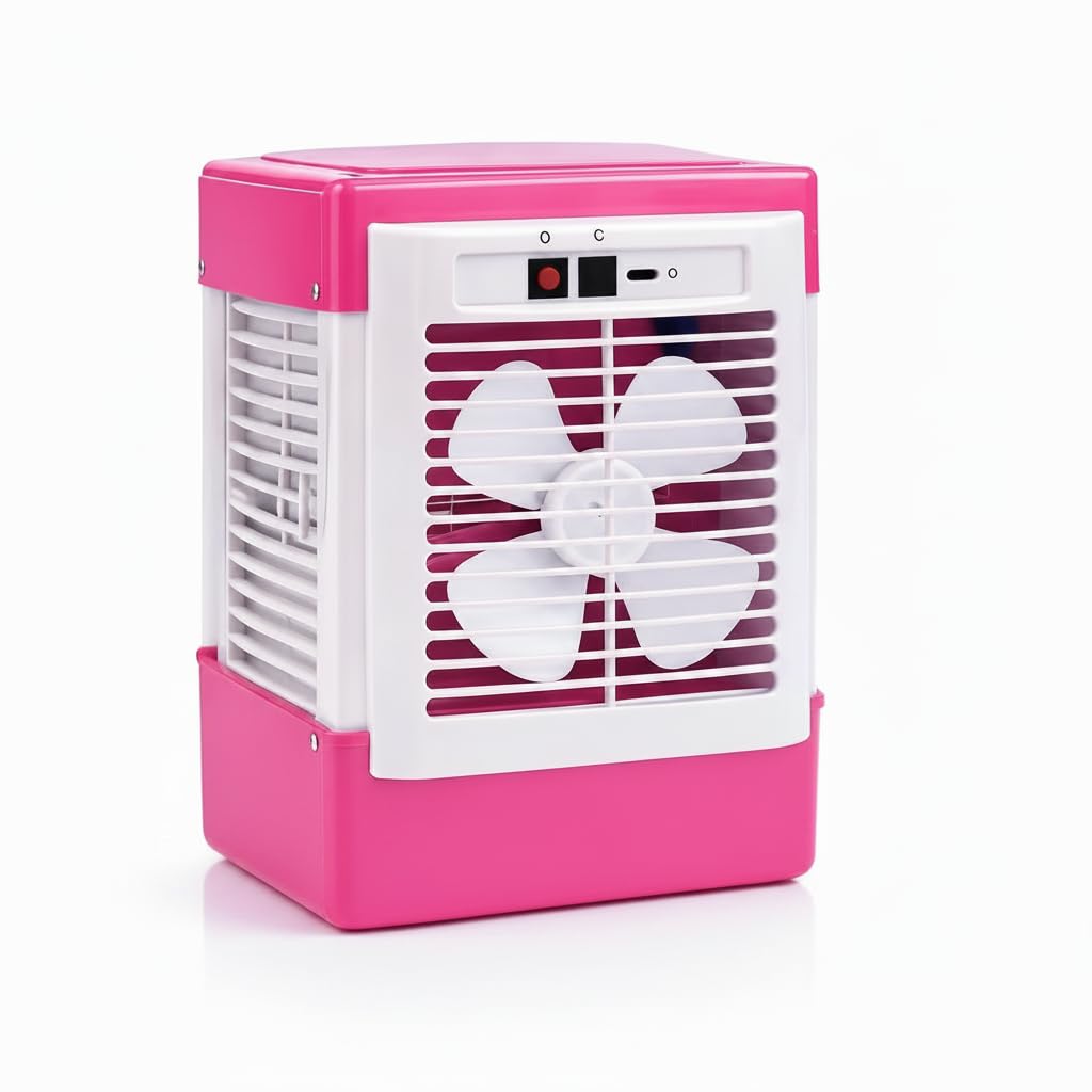 Drumstone (𝐄𝐱𝐥𝐮𝐬𝐢𝐯𝐞 𝟐𝟎 𝐘𝐞𝐚𝐫𝐬 𝐰𝐚𝐫𝐫𝐚𝐧𝐭𝐲) Rechargeable Mini Air Cooler with 500ml Tank, Portable Personal Cooling Fan for Home Office Travel Pink USB-image-45