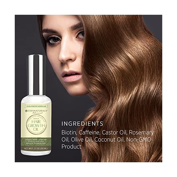 EssyNaturals Hair Growth Oil with Caffeine and Biotin For Stronger
