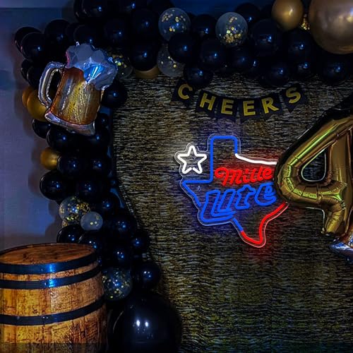 Image of Beer Neon Sign Texas Map Shape Neon Lights Dimmable Beer Light up Sign for Man Cave Pub Home Bar Party Bedroom Club Pub Bistro Decor USB Powered