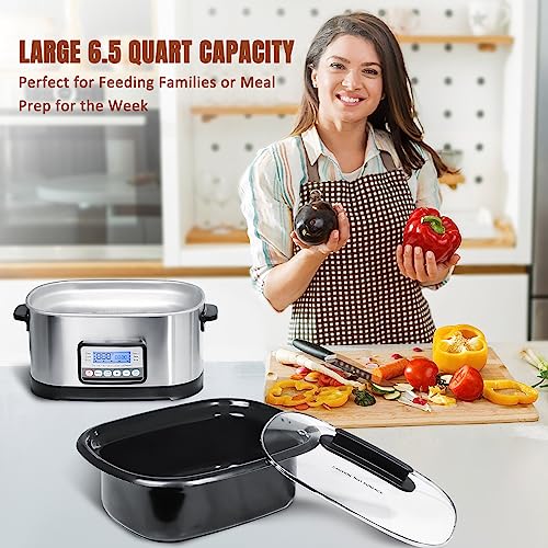 65Qt-11-in-1-Multi-Cooker-Digital-Programmable-Slow-Cooker-Sous-Vide-Rice-Cooker-1500W-TimerTemp-ControlDishwasher-Safe-LidNonstick-Inner-Pot