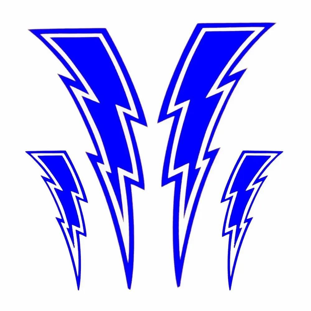 Lightning Bolt Decal Stickers Set Waterproof Vinyl Graphics(Blue)