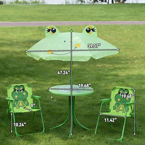 Table de pique-nique pour enfants avec parasol de jardin extérieur