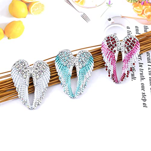 Image of Angel Wings Brooch Pin - Crystal Angel Wings Brooch Multicolor Lapel Pin Trendy Backpack Badge Hat Bag Decoration Accessories for Women Teen Girls