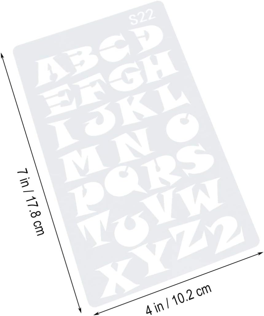 COHEALI 24PCS Hollow Painting Stencils Alphabet Letter Number Templates for Journal Notebook Diary Scrapbooking Crafting Stencils (White)