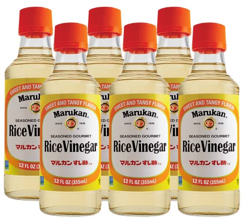 Marukan Seasoned Gourmet Rice Vinegar, 12 Ounce Glass Bottle (Pack