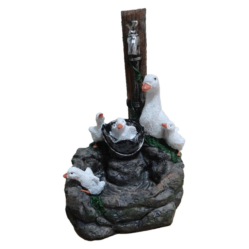 CALANDIS Creative Animal Fountain Statue Garden Figurines Funny Decor Duck | Outdoor Fountains | Ponds & Water Features-image-4