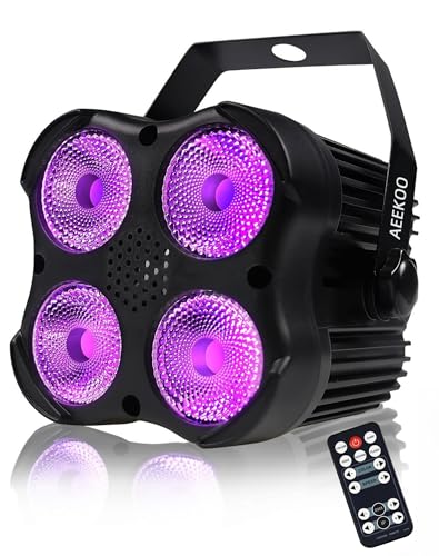 AeeKoo Luces par DJ, RGBW LED Par luz con sonido activado y control remoto, iluminación de escenario DMX para eventos, bodas, iglesias, festivales, iluminación de escenario
