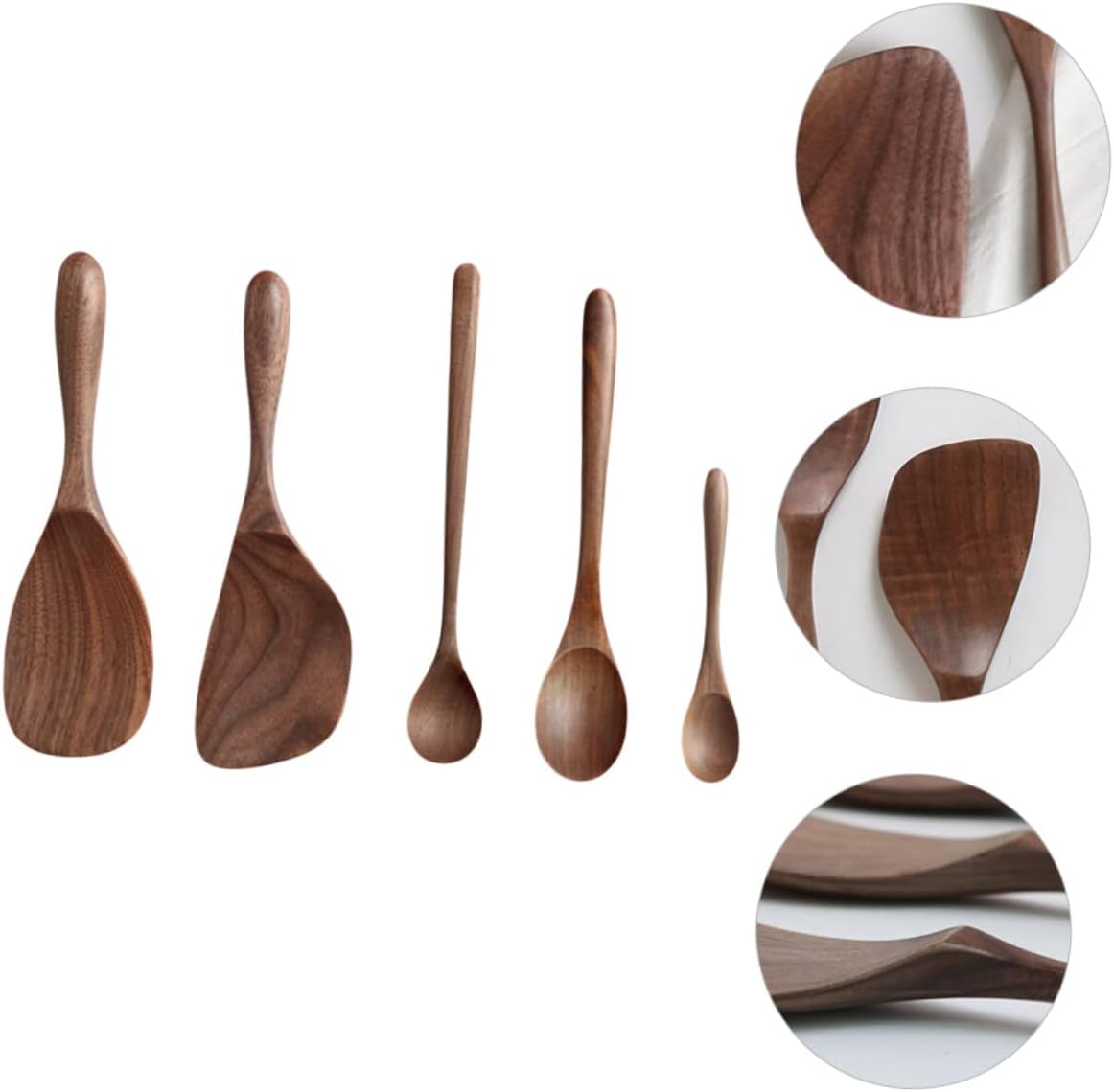 OQHAIR 15 Pcs/set Black Walnut Cutlery Set Kitchen Ware Set Nonstick Pan Set Kids Suits Pots Sets for Cooking Nonstick Babmoo Scoop Suits for Kids Black Walnut Spoon Wood Scoop Honey Set 8