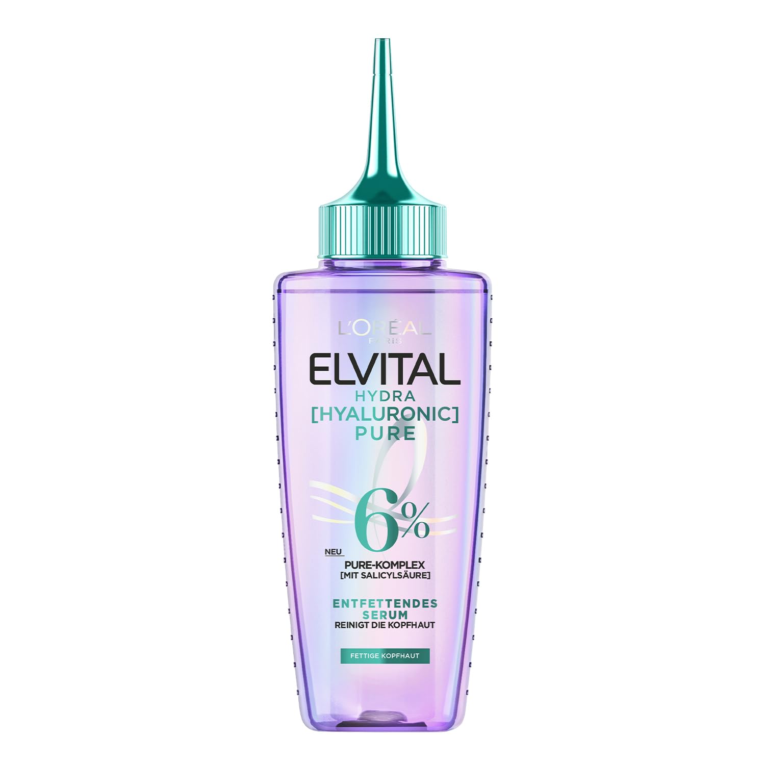 L'Oréal Paris Elvital Hydra Hyaluronic Pure feuchtigkeitsspendendes Serum für glänzendes, lebendiges Haar, mit Salicyl- und Hyaluronsäure für einen Feuchtigkeitsboost, Feuchtigkeit und Pflege, 102ml