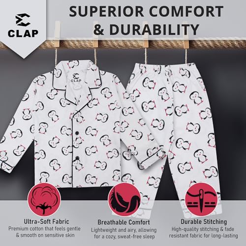 Image of CLAP Kids Cotton Printed Full Sleeves Night Suit