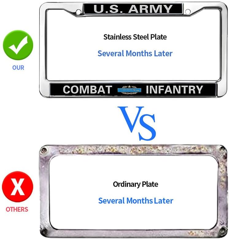 US Army Infantry License Plate Frame for Mother’s Day US Army Combat Infantry Anti-Theft License Plate Frame Infantry Superhero License Plate Frame Thankful Gift for Infantry Solider