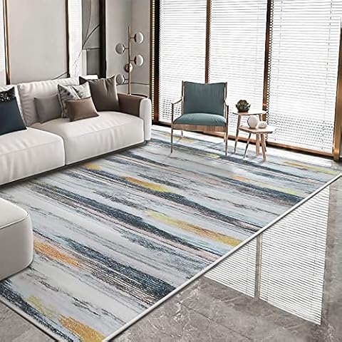 Tinyboy-hbq Area Rugs Artistic Traditional Rugs Living Room Fluffy Bedroom Rug Striped Design Living Room Rugs Large Modern Rugs for Living Room Soft Area Rug Short Pile Carpets (Stripe, 200 x 300 cm) Cover