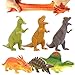 Dinosaurio de Goma de 8 pulgadas ( 6 Paguetes), con Bolsa de Regalo y Tarjeta de recursos de Aprendizaje - Juguete Blando de Figuras de Dinosaurio del Mundo Zoológico,Niños y Favoritos de Fiesta