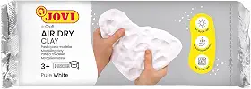 Jovi Argila de modelagem Air-Dry; 450 g. Branca, não mancha, perfeita para projetos de artes e artesanato
