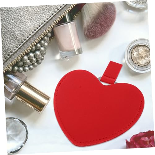 Espejo compacto de maquillaje en forma de corazón 2 piezas miniatura 7
