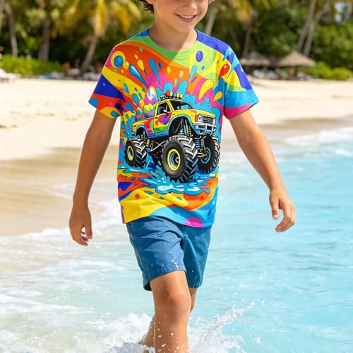 Image of Hgvoetty Boys Girls Graphic T-Shirts Kid 3D Casual Tops Tees for 6-16 Years | Youth Novelty Shirts, Bright Eye-Catching Design, Lightweight and Soft Material, Suit for Daily Sport, Party and School Wear