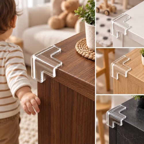 Silikon Şeffaf Masa Kenarı Koruma Aparatı | 8'li Set, Masa ve Sehpa Kenar Koruyucu
