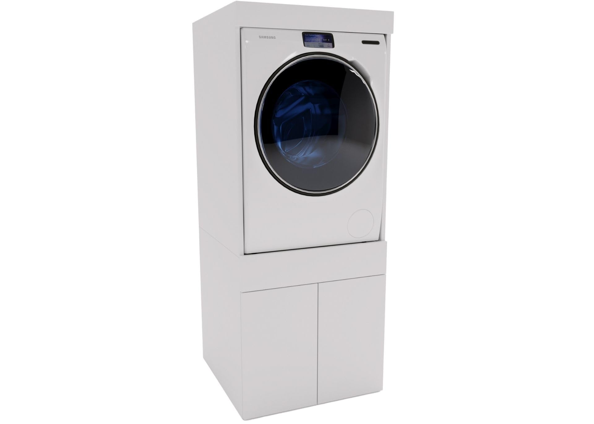 CraftPAK Waschmaschinenschrank geeignet für Waschmaschine oder Wäschetrockner, Waschmaschinenschrank Überbauschrank, Badezimmermöbel Größe 67x162x63cm, Weiß