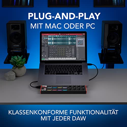 Akai Professional LPD8 - USB MIDI Pad Controller Drum Machine mit MPC Drum Pads für Mac und PC, Zuweisbaren Drehreglern und Musikproduktionssoftware