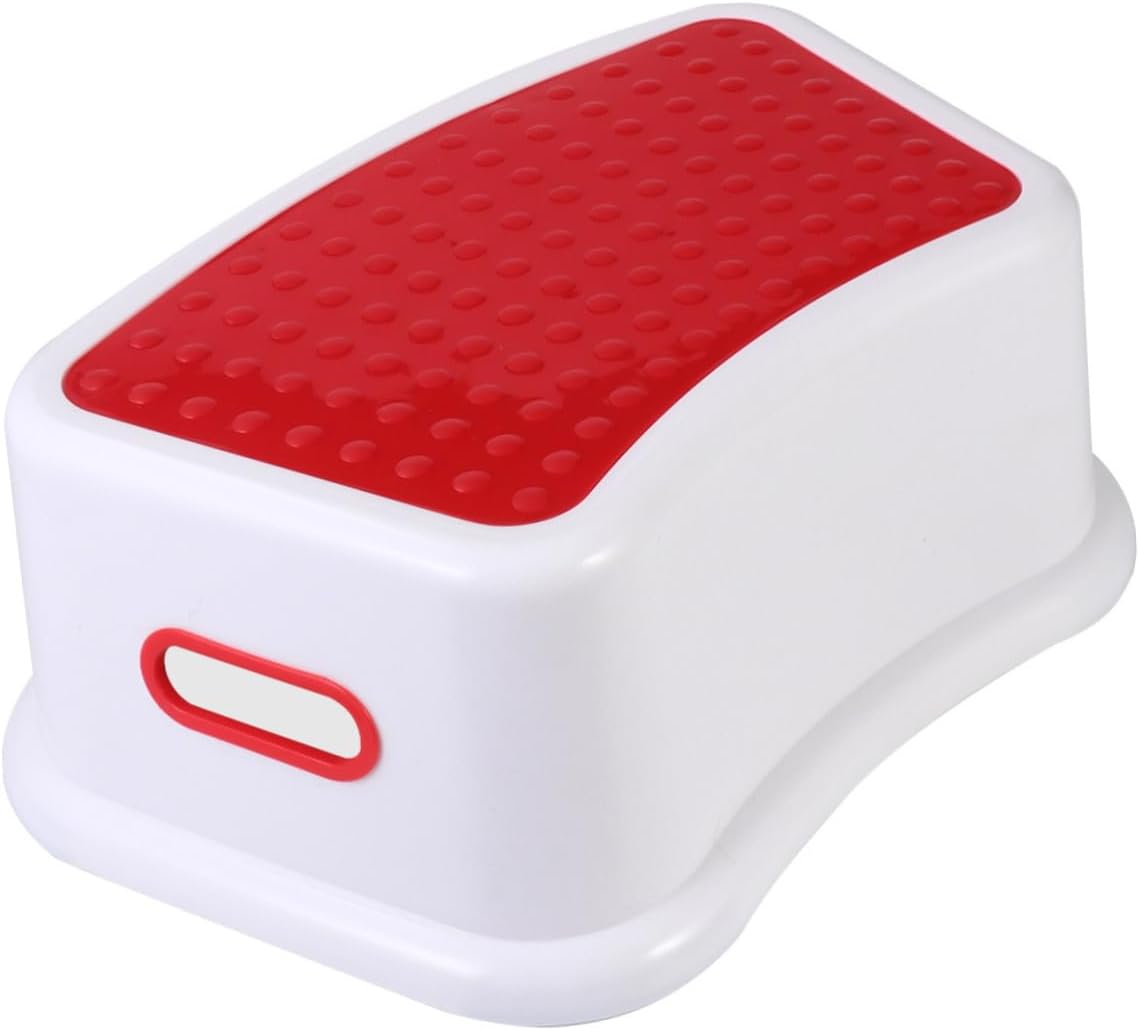 Multifunctional Lightweight Plastic Footstool for Boy Girl Small Non-Slip Step Stool with Strong Load-Bearing Capacity Portable Red Stool for S Potty and Daily Use