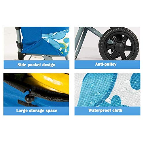 LDBDASA Klappwagen Einkaufswagen Shopping Trolley Tasche Mit Rollenden Schwenkrädern Dienstprogramm Lebensmittelwagen… – Bild 8