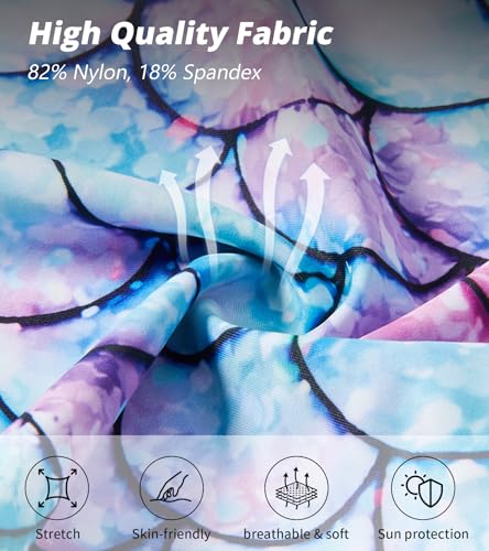 UNIFACO Toddler Girls Swimsuit Rashguard Set Summer Beach Breathable Tankini with UPF 50+ Sun Protection 2-8T4