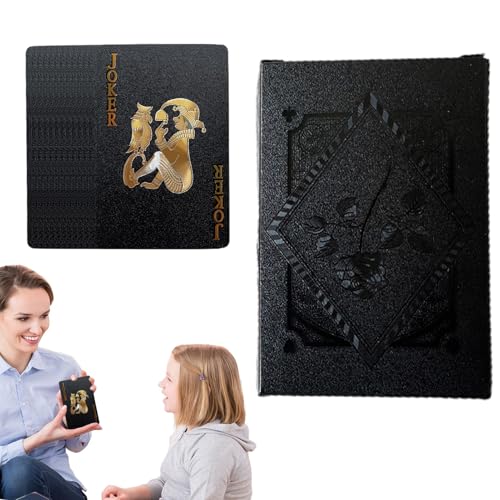 Zunishaone Black Foil Poker – 5,7x8,7 cm PP, Juego de baraja de Cartas, de Aluminio Juegos de Fiesta Reuniones Familiares Actividades grupales Adultos Niños Noche de Entretenimiento