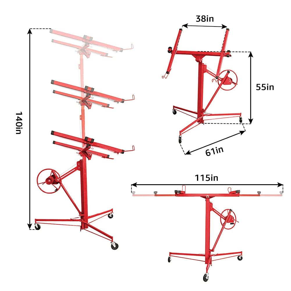 Drywall Lift, 11FT Panel Hoist Sheetrock Lift Drywall Lift Professional