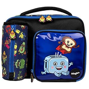 Fringoo – Grote Capaciteit Kids Vierkante Lunchtas | Kleine Koeltas Kids Lunchbox | Perfect als School Lunch Bag voor…