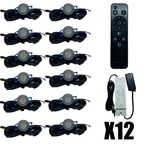 Preisvergleich Produktbild 12X LED Beleuchtung 3W Dimmbar mit Fernsteuerung IP65 gegen Spritzwasser (Terrassenüberdachungen)