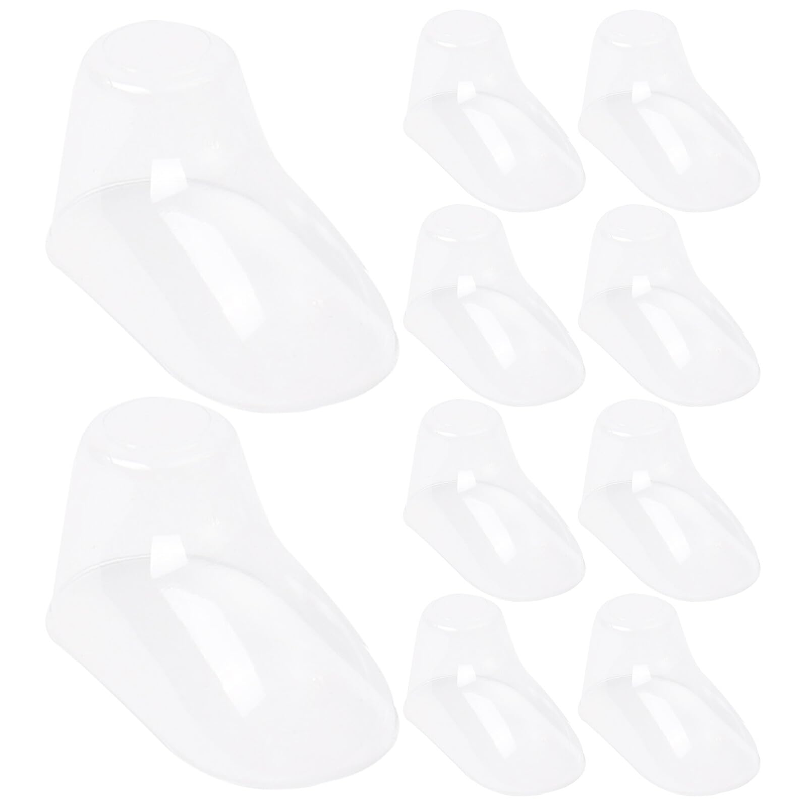 BESTYASH 100 Stück Kunststoff Schuhstützen für Kleinkinder 9cm Transparente Babysocken Fußformen Sockenhalter Zur Schuhform Erhaltung und Präsentation