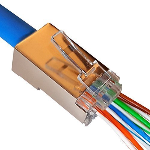 RJ45 Pass Through Network Cable Modular Plug 8P8C Connector End (1000pcs; Cat5; Shielded)